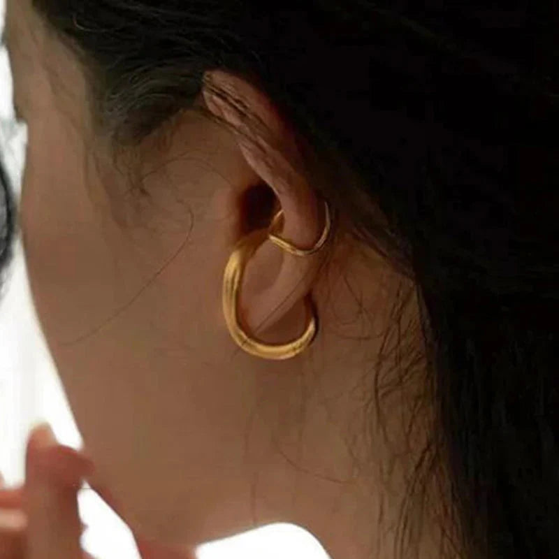 Punk Irregular Geometric Ear Cuff Earrings for Women Non-Piercing Metal Ear Clip Earring Fake Cartilage Fashion Jewelry Party